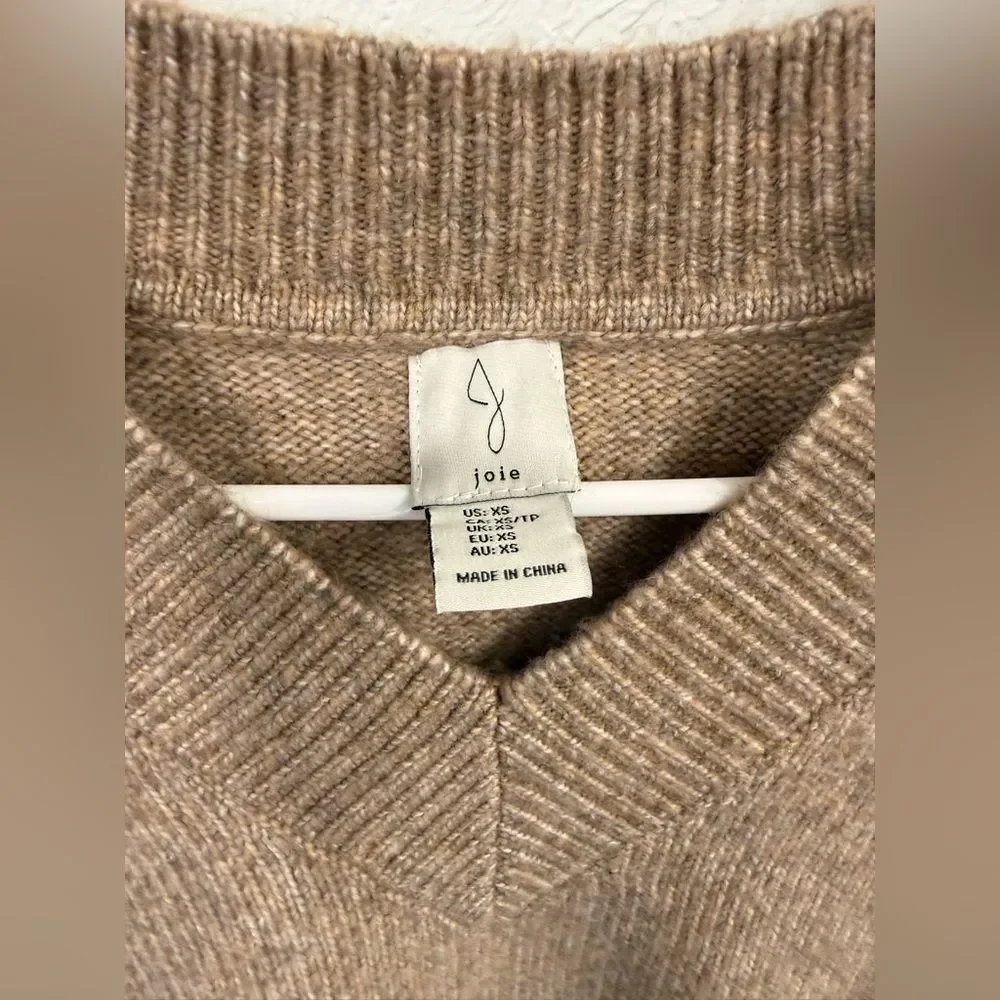 Joie V-Neck Brown Sweater XS EUC